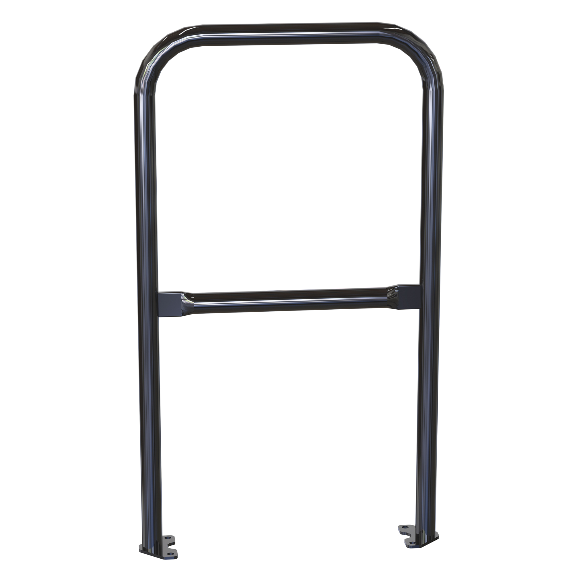 Vestil Pipe Safety Railing with Welded Baseplate - 25in. Length, Black, Powder-Coated, Model# VDKR-2-BP-BK